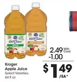 Kroger Kroger Apple Juice offer