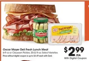 Kroger Oscar Mayer Deli Fresh Lunch Meat offer