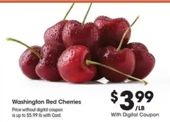 Kroger Washington Red Cherries offer