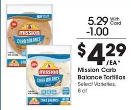 Kroger Mission Carb Balance Tortillas offer