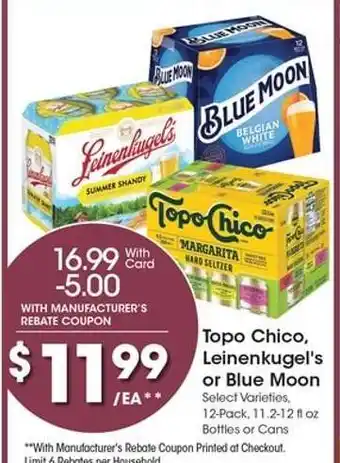 Kroger Topo Chico, Leinenkugel's or Blue Moon offer