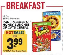 Food Lion Post Pebbles or Honey Bunches of Oats Cereal offer