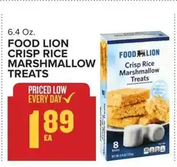 Food Lion FOOD LION CRISP RICE MARSHMALLOW TREATS offer