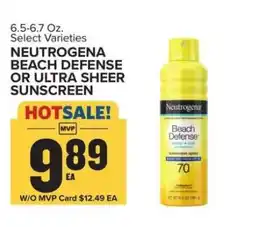 Food Lion Neutrogena Beach Defense or Ultra Sheer Sunscreen offer