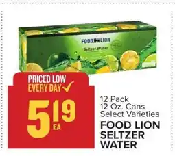 Food Lion FOOD LION SELTZER WATER offer
