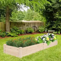 Walmart Zimtown 8x2FT Outdoor Wooden Raised Garden Bed Planter - Natural offer