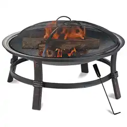 Walmart Mr. Bar-B-Q 29.3 Inch Wood Burning Fireplace w/Match Light Ignition, Black offer
