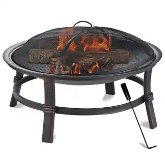 Walmart Mr. Bar-B-Q 29.3 Inch Wood Burning Fireplace w/Match Light Ignition, Black offer