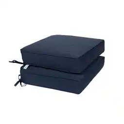 Walmart Island Retreat All-Weather Outdoor Solid Navy Seat Cushion, Set of 2 offer