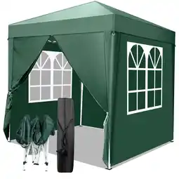Walmart Zimtown 6.5 x 6.5ft Canopy Pop Up Tent for Outdoor Waterproof Party Wedding 4 Sidewalls Green offer