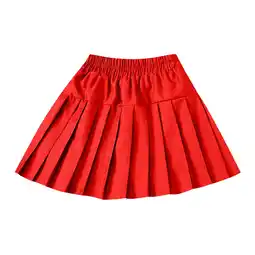 Walmart yillto Girls Skirts Elastic Waist Pleated School Uniform Short Skirt Causal Tennis Skorts 2-15 Years offer