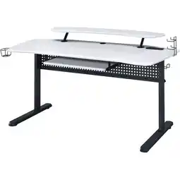 Walmart Pemberly Row Wooden Top Gaming Table with USB Port in Black and White offer