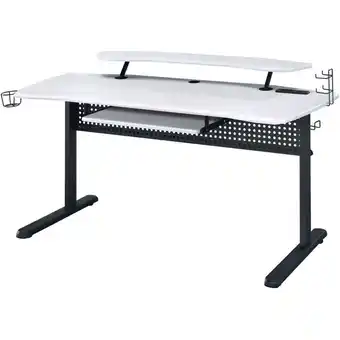 Walmart Pemberly Row Wooden Top Gaming Table with USB Port in Black and White offer