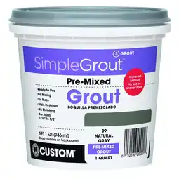 Walmart Simplegrout PMG09QT Pre-Mixed Grout 1 Qt, Natural Gray offer