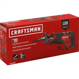 Walmart CRAFTSMAN V20 Reciprocating Saw, Cordless, Tool Only CMCS300B offer