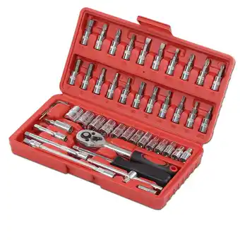 Walmart CROSSDESIGN 1/4 Ratchet Wrench Combination Socket Tool Set Kit Auto Portable Car Repair Tool 46PCS offer