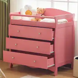 Walmart Ktaxon 3-Drawer Diaper Changing Table with Safety Rails, Brown offer