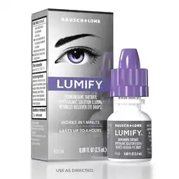 Walmart LUMIFY Eye Drops For Redness Relief and Whiter and Brighter Looking Eyes, .08 fl oz (2.5 mL) offer