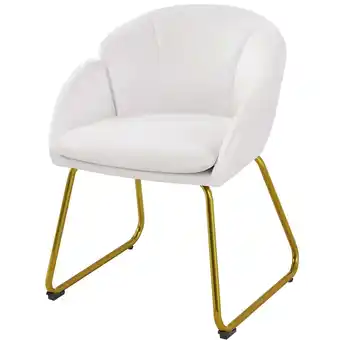 Walmart Alden Design Flower Shape Velvet Accent Chair with Golden Metal Legs for Livingroom, White offer