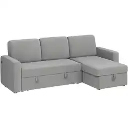 Walmart Alden Design Reversible Sectional Sofa with USB & Type-C Ports for Livingroom, Light Gray offer