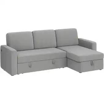 Walmart Alden Design Reversible Sectional Sofa with USB & Type-C Ports for Livingroom, Light Gray offer