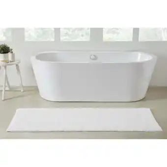 Walmart VCNY Home Jessica Bright White Ring Spun Cotton Reversible Bath Runner, 24 x 60 offer