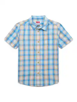 Walmart Wrangler Boys Button-Up Short Sleeve Shirt, Sizes 4-16 offer