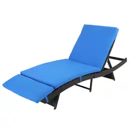 Walmart Ktaxon Adjustable Reclining Wicker lounge Chair Black Patio chaise offer