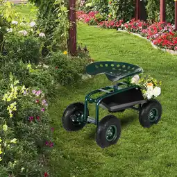 Walmart iTopRoad Garden Cart for Planting Swivel Work Seat with Tool Storage Utility Basket offer