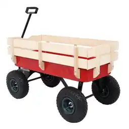 Walmart Winado Light and durable Garden Cart Garden Wagon Wood Wagon ALL Terrain Pulling Red offer