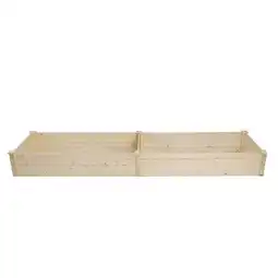 Walmart UBesGoo 96x24x10in Outdoor Wooden Raised Garden Bed Planter for Vegetables, Grass, Lawn offer