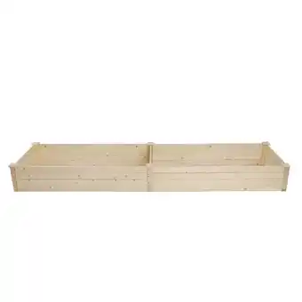 Walmart UBesGoo 96x24x10in Outdoor Wooden Raised Garden Bed Planter for Vegetables, Grass, Lawn offer