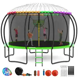 Walmart GVDV 16FT Outdoor Trampoline for Kids & Adults, Recreational Trampoline w/Ladder & Safety Net offer