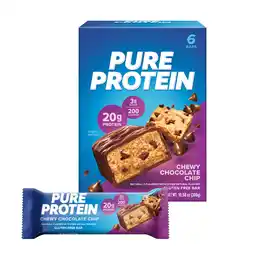 Walmart Pure Protein Bars, Chewy Chocolate Chip, 20g Protein, 1.76 oz, 6 Ct offer