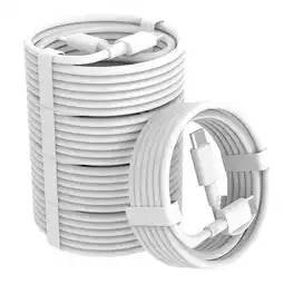 Walmart KOBILAR 5-Pack, 3.3 ft USB C to C Cable with iPhone, Samsung Galaxy Cable, White offer