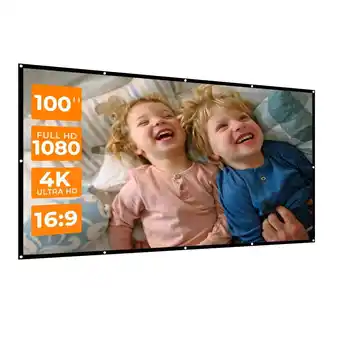 Walmart VANKYO 100 Projector Screen, 16:9 HD Anti-crease Foldable Projection Movie Screen offer