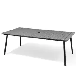 Walmart Pellebant Patio Outdoor 82in Rectangular Wooden-Like Top Dining Table for 6-8 Person,Gray offer