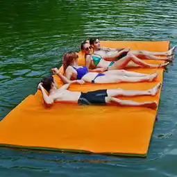 Walmart Gymax 12' x 6' Floating Water Pad Mat 3-Layer Foam Floating Island for Pool Lake Orange offer