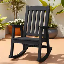 Walmart Homall Outdoor Rocking Chair Resin All-Weather Resistant High-Back Rocker for Patio, Garden offer