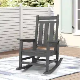 Walmart KINGYES Outdoor Rocking Chair HDPE All Weather Patio Rocker for Porch Garden Lawn, Grey offer