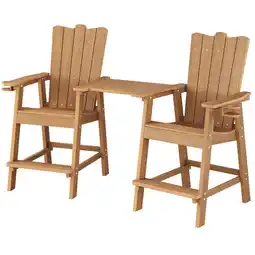 Walmart ONBRILL Adirondack Chairs Set of 2, HDPS Patio Chairs w/Tray, CupHolder&Umbrella Hole, No Fade/Break offer