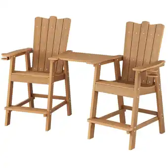 Walmart ONBRILL Adirondack Chairs Set of 2, HDPS Patio Chairs w/Tray, CupHolder&Umbrella Hole, No Fade/Break offer