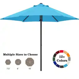 Walmart ABCCANOPY 7.5ft Outdoor Market Hand Push Patio Umbrella,12+Colors, Turquoise offer