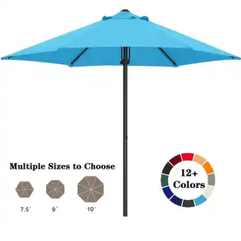 Walmart ABCCANOPY 7.5ft Outdoor Market Hand Push Patio Umbrella,12+Colors, Turquoise offer