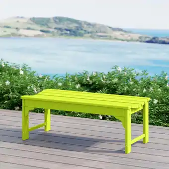 Walmart WestinTrends Malibu 46 length backless Outdoor Garden Bench, Lime offer