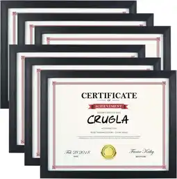 Walmart 6 Pack 8.5x11 Picture Frame Diploma Certificate Document Award Black, Wall or Tabletop offer