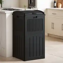 Walmart Homall Homes 36 Gallon Trash Can Plastic Kitchen Trash Can,Black offer