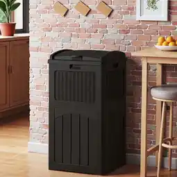 Walmart Homall Homes 36 Gallon Trash Can Plastic Kitchen Trash Can,Black offer