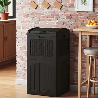 Walmart Homall Homes 36 Gallon Trash Can Plastic Kitchen Trash Can,Black offer