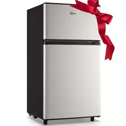 Walmart WANAI 3.5 Cu.ft Fridge with Freezer 2 Door Compact Refrigerator Adjustable Thermostat Silver New offer